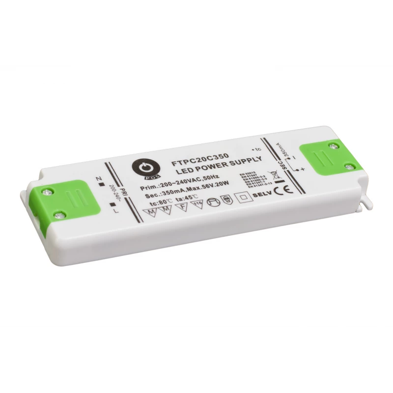 FTPC20C350 stroomgestuurde ledvoeding - 350 milliampère - 30 tot 56 volt - 19,6 watt - WBNet