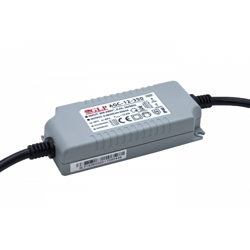AGC-12-350 stroomgestuurde ledvoeding - 350 milliampère - 9 tot 36 volt - 12,6 watt - WBNet