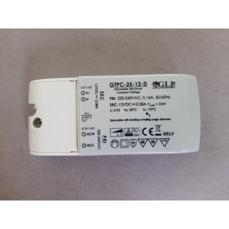 Retourdeal: GTPC-25-12-D triac-dimbare ledvoeding - beschadigde verpakking