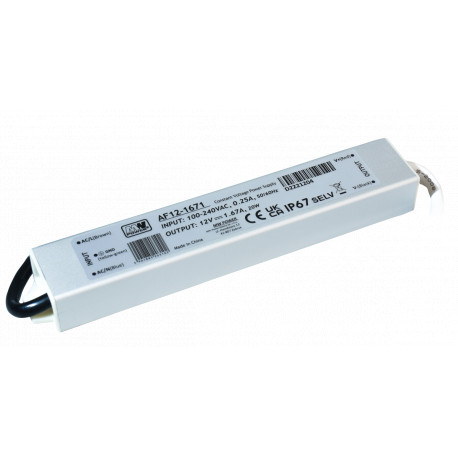AF12-1671 Constant Voltage LED Power Supply - 12 Volt - 1.67 Ampere - 20 Watt