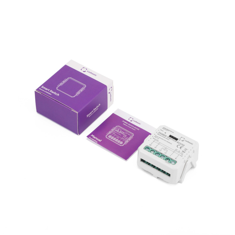 BSEED Smart Zigbee Schakelaar met steekklem, smart lichtschakelaar, werkt met Alexa en Google Home, timerfunctie, pc-frame, Zigbee Hub en neutrale geleider vereist, 1-voudig, 1-weg, zwart