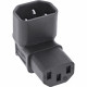 16723F haakse C14-naar-C13-adapter - zwart