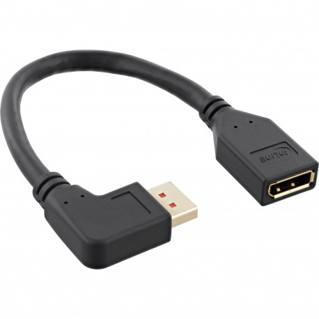 17159L DisplayPort-verlengkabel met haakse stekker - 0,15 meter - DisplayPort 1.4 - zwart