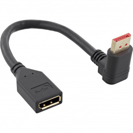 17159O DisplayPort-verlengkabel met haakse stekker - 0,15 meter - DisplayPort 1.4 - zwart