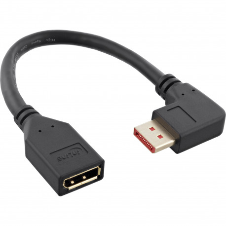 17159R DisplayPort-verlengkabel met haakse stekker - 0,15 meter - DisplayPort 1.4 - zwart