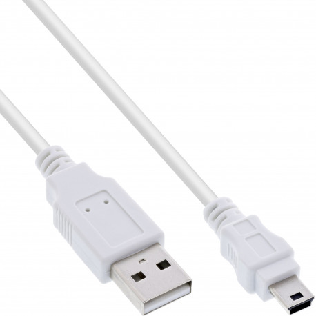 31805W USB-Type-A-naar-USB-Mini-B-kabel - 0,5 meter - USB 2.0 - wit