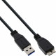 35410 USB-Type-A-naar-USB-Micro-B-kabel - 1 meter - USB 3.2 Gen 1 - zwart