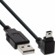 34210 USB-Type-A-naar-USB-Mini-B-kabel met haakse stekker - 1 meter - USB 2.0 - zwart
