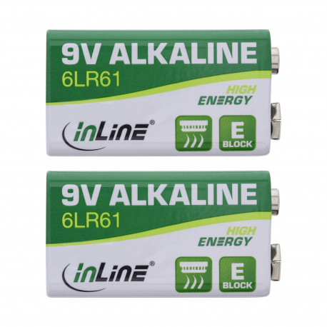 01299 E-batterij - 6LR61 - alkaline - 9 volt - 2 stuks